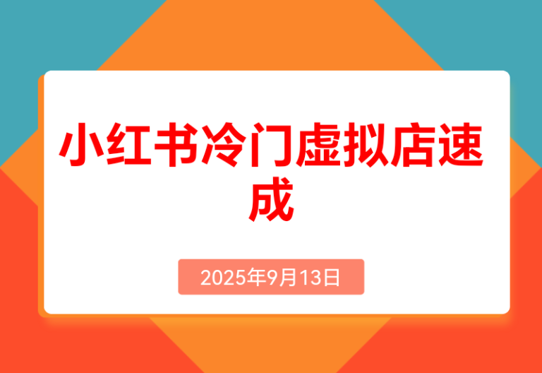 小红书虚拟店，冷门虚拟品方可 速成(共4套方法)
